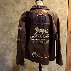 Leather NFR Vegas Western Roper Sponsor Jacket